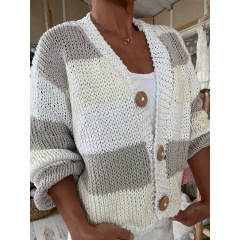 CAMPERITA BOMBER HILO ALGODON blanca vison manteca - comprar online