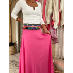 POLLERA CON FAJA MAGENTA - tienda online