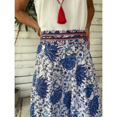 POLLERA FUN BASE BLANCO GALON BORDO - comprar online