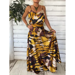 POLLERA BELA NEGRO MARRONES OCRE