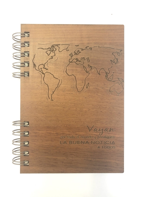 CUADERNO A5 TAPA MADERA - Cod. M 351 MAPA - comprar online