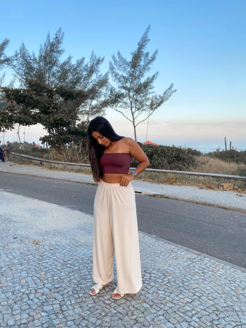 CALÇA GABI PANTALONA AREIA