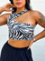 CROPPED KATY ZEBRA PRETO - Espaço da Lua