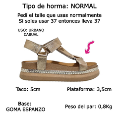 Sandalias Anca & Co Mujer Urbanas Brillos Abigail Cuero Moda (ANABIGAI) - comprar online
