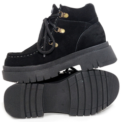 Borcegos Mujer Anca & Co Cuero Gamuza Berly Moda Urbanos