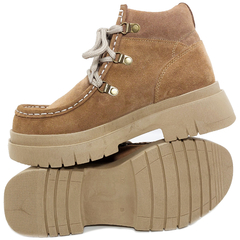 Borcegos Mujer Anca & Co Cuero Gamuza Berly Moda Urbanos