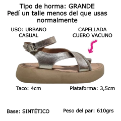 Sandalias Anca & Co Mujer Cuero Vacuno Plataforma Clara (ANCLARA) - tienda online