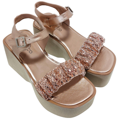 Sandalias Anca & Co Mujer Plataforma Altas Dana Moda Brillos