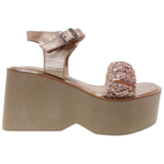 Sandalias Anca & Co Mujer Plataforma Altas Dana Moda Brillos