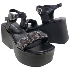 Sandalias Anca & Co Mujer Plataforma Altas Dana Moda Brillos