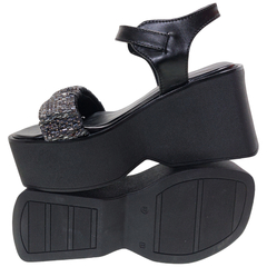 Sandalias Anca & Co Mujer Plataforma Altas Dana Moda Brillos