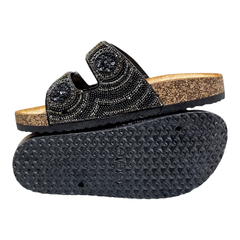 Sandalias Anca & Co Mujer Urbanas Brillos Natal Zuecos Birk (ANNATAL) - Zona Shop