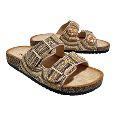 Sandalias Anca & Co Mujer Urbanas Brillos Natal Zuecos Birk (ANNATAL)