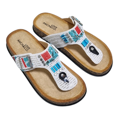 Sandalias Anca & Co Mujer Urbanas Brillos Tulum Ojotas Bajas (ANTULUM) - Zona Shop