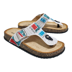 Imagen de Sandalias Anca & Co Mujer Urbanas Brillos Tulum Ojotas Bajas (ANTULUM)