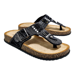 Imagen de Sandalias Anca & Co Mujer Urbanas Brillos Tulum Ojotas Bajas (ANTULUM)