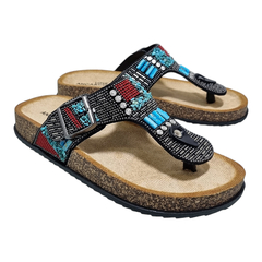 Sandalias Anca & Co Mujer Urbanas Brillos Tulum Ojotas Bajas (ANTULUM) - tienda online