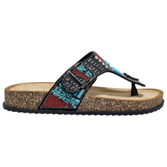Sandalias Anca & Co Mujer Urbanas Brillos Tulum Ojotas Bajas (ANTULUM) - tienda online