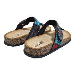 Sandalias Anca & Co Mujer Urbanas Brillos Tulum Ojotas Bajas (ANTULUM) - Zona Shop