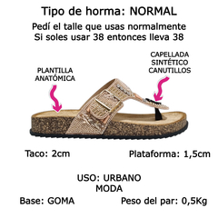 Sandalias Anca & Co Mujer Urbanas Brillos Tulum Ojotas Bajas (ANTULUM)