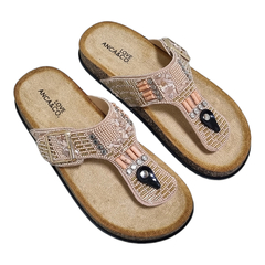Sandalias Anca & Co Mujer Urbanas Brillos Tulum Ojotas Bajas (ANTULUM) - tienda online