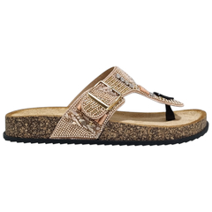 Sandalias Anca & Co Mujer Urbanas Brillos Tulum Ojotas Bajas (ANTULUM)