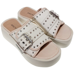 Sandalias Anca & Co Mujer Valeria Zuecos Verano Cuero Vacuno