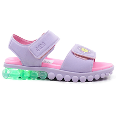 Sandalias Nena Mujer Con Luces Led Bajas Bibi Srl01 Velcro