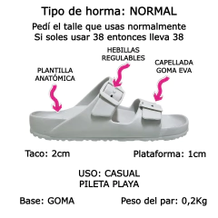 Sandalias Mujer Boaonda Goma Birken Zuecos Livianos Playa (BOBIRKEN) - Zona Shop