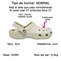 Crocs Originales Classic hombre Mujer Unisex Livianas Goma 10001 (CR10001) - comprar online