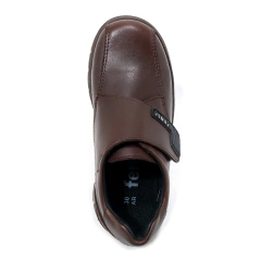 Zapatos Escolares Unisex Nena Varon Colegial Velcro Cuero Ferli 210010