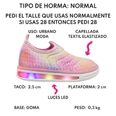 Zapatillas Con Luces Led Mujer Nena Ferli 301901 Elastizadas (FE301901) en internet