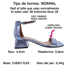 Sandalias Mujer Bajas Fiesta Vestir Cuero Fh 3410 Bailar (FH3410) - comprar online