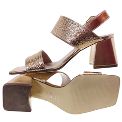 Sandalias Mujer Fiestas Eventos Cuero Fh 5535 Taco Ancho