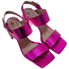 Sandalias Mujer Fiestas Eventos Cuero Fh 5535 Taco Ancho