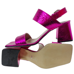 Sandalias Mujer Fiestas Eventos Cuero Fh 5535 Taco Ancho