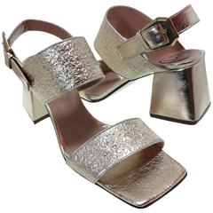 Sandalias Mujer Fiestas Eventos Cuero Fh 5535 Taco Ancho