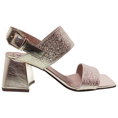 Sandalias Mujer Fiestas Eventos Cuero Fh 5535 Taco Ancho