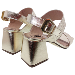 Sandalias Mujer Fiestas Eventos Cuero Fh 5535 Taco Ancho