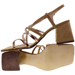 Sandalias Mujer Fiestas Eventos Cuero Fh 5536 Taco Ancho