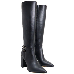 Botas Mujer Stilettos Cuero Taco Palo Caña Alta Fh 8211 