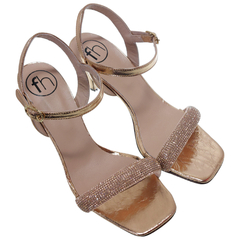 Sandalias Mujer Fiesta Vestir Cuero Fh 8414 Taco Fino Bailar