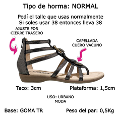 Sandalias Mujer Romanas Urbanas Cuero Bajas Fragola 053601 (FR053601) - comprar online