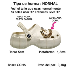 Sandalias Mujer Gummi Gtm Goma Plataforma Crown Zuecos Moda (GUCROWN) - comprar online