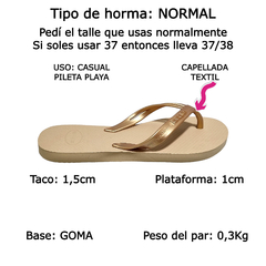 Ojotas Havaianas Elegance Originales Brasil Mujer Goma (HAELEGAN)