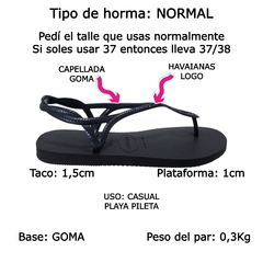 Ojotas Havaianas Luna Originales Brasil Mujer Clasicas Goma (HALUNA) - tienda online