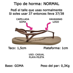Ojotas Havaianas Luna Originales Brasil Mujer Clasicas Goma (HALUNA) - comprar online