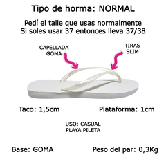Ojotas Havaianas Slim Originales Brasil Mujer Clasicas Goma (HASLIM) - comprar online