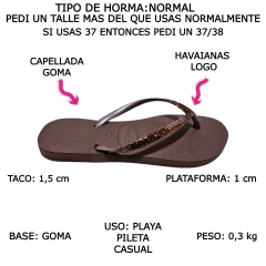 Ojotas Havaianas Slim Glitter Originales Brasil Mujer Goma (HASLIMGL) - tienda online