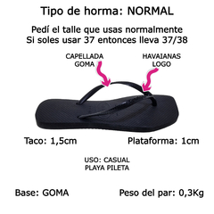 Ojotas Havaianas Mujer Slim Square Originales Brasil Goma (HASLIMSQ) - Zona Shop